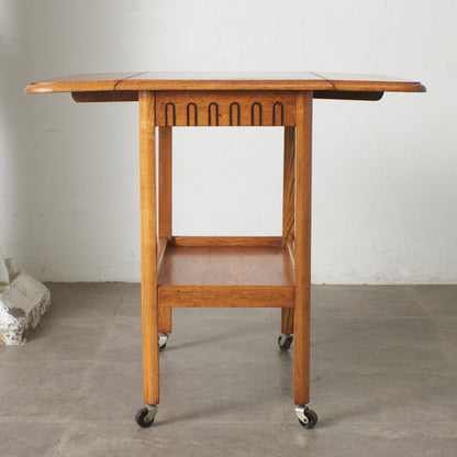 英国アンティーク ドロップリーフ ティートローリー