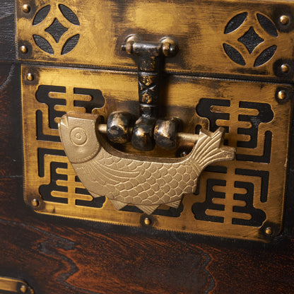 李朝家具 無垢材古鉄金具 半閉櫃