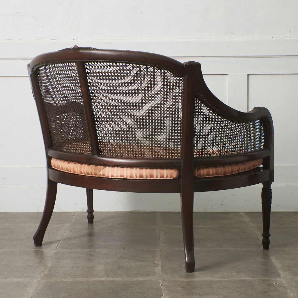 クラシック 籐張り 2人掛けチェア