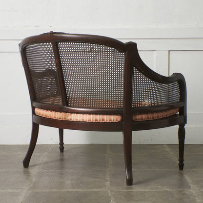 クラシック 籐張り 2人掛けチェア