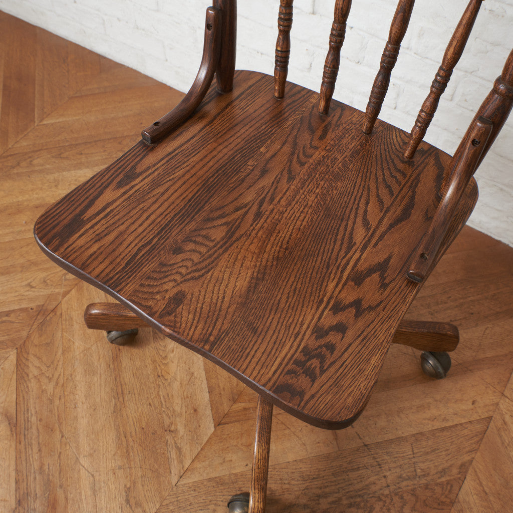 ヴィンテージ オーク無垢材 デスクチェア