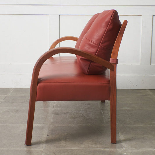 チーク無垢材 2人掛けベンチソファ