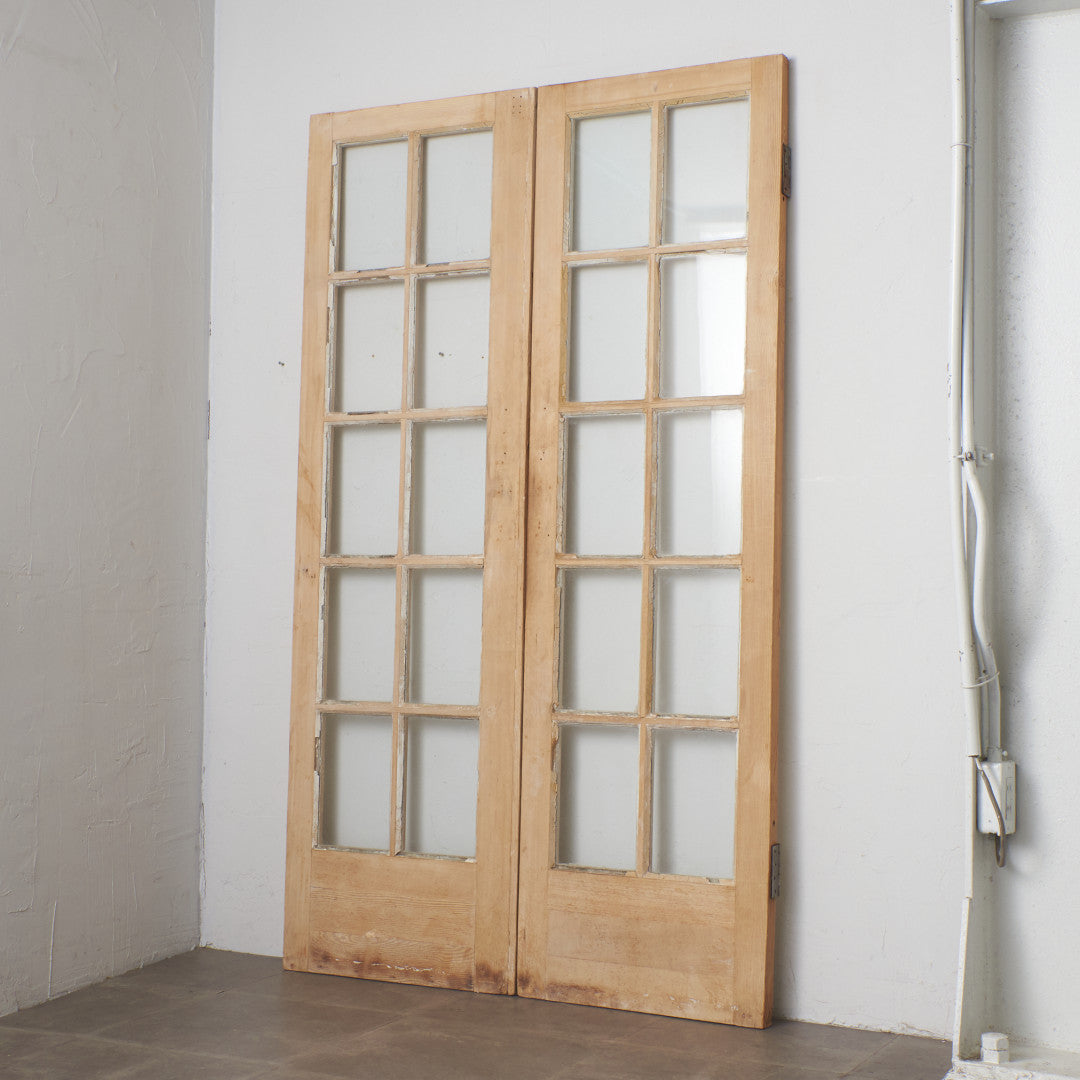 英国アンティーク 両開き ガラスドア