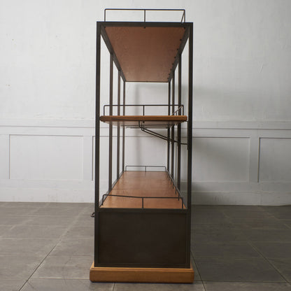 インダストリアル 金属x天然木 オープンシェルフ