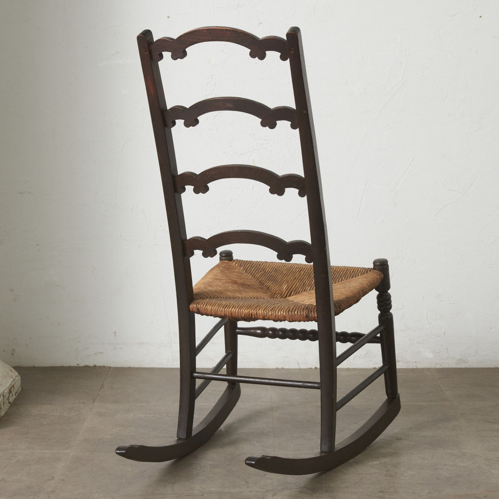 英国アンティーク ラッシュシート ロッキングチェア