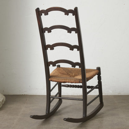 英国アンティーク ラッシュシート ロッキングチェア