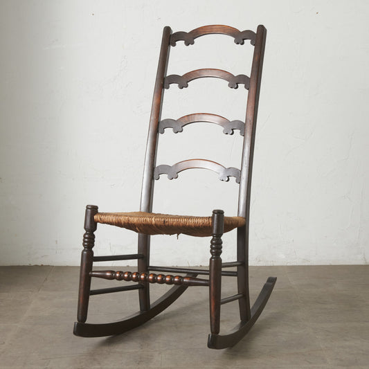 英国アンティーク ラッシュシート ロッキングチェア