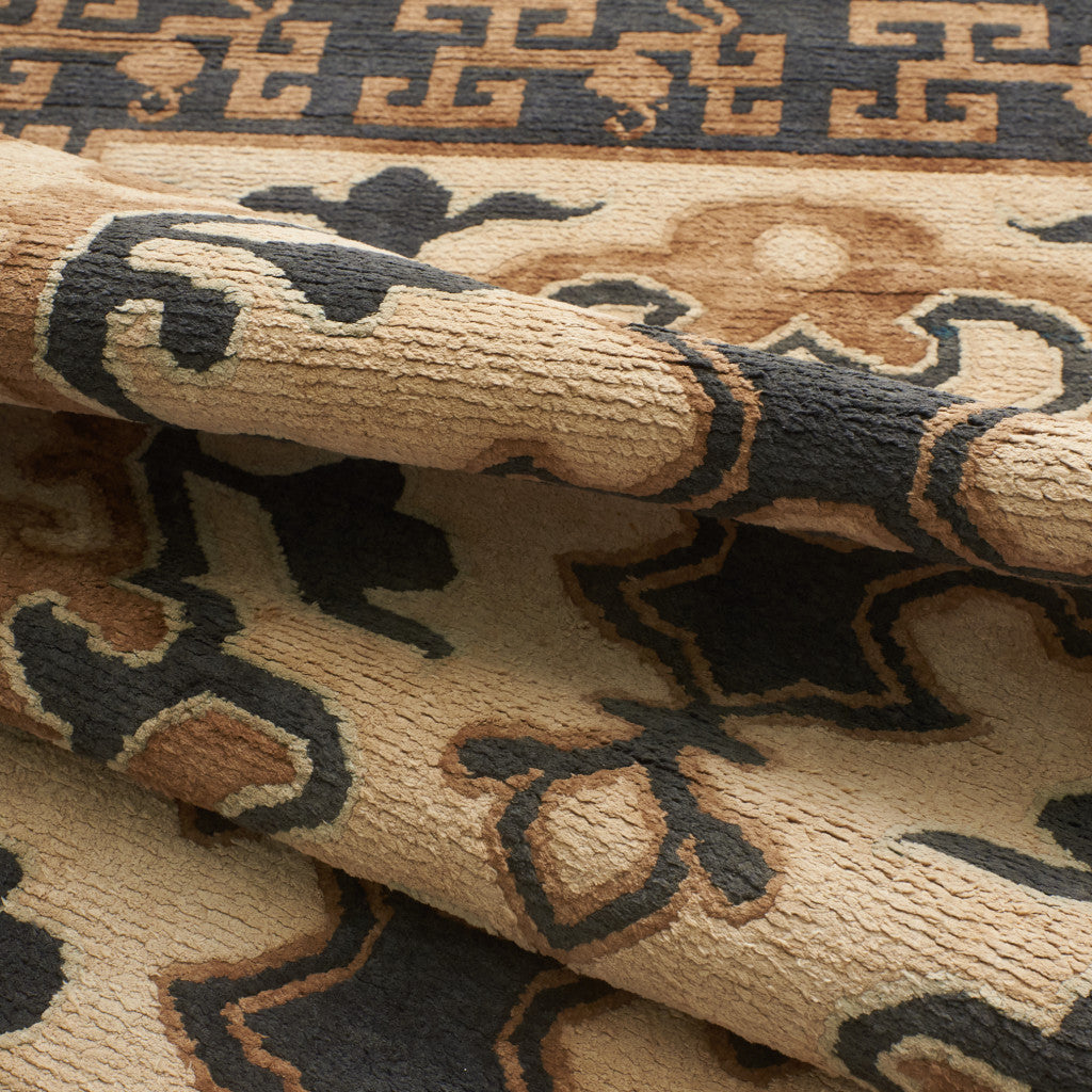 十字唐草 手織り 絨毯