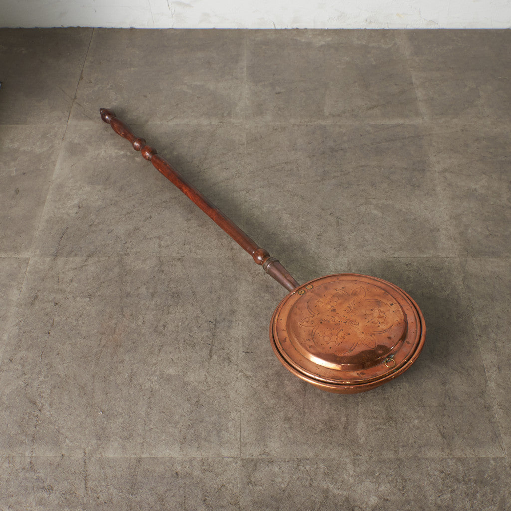 英国アンティーク 銅製 ベッドウォーミングパン