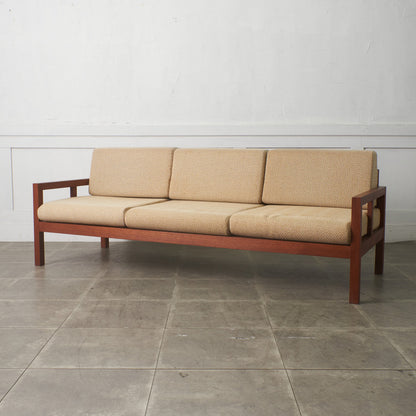 ヴィンテージ チーク材 3人掛けソファ