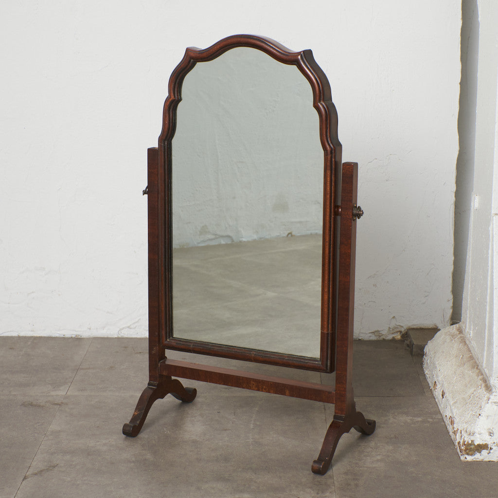 英国アンティーク マホガニー材 スタンドミラー
