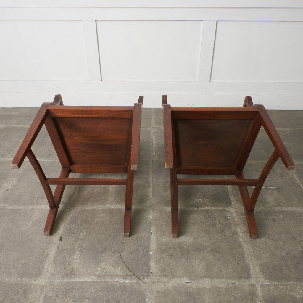 アジアンコロニアル チーク無垢材 アームチェア 2脚セット