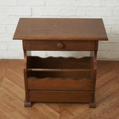 英国クラシック マガジンラック付きサイドテーブル