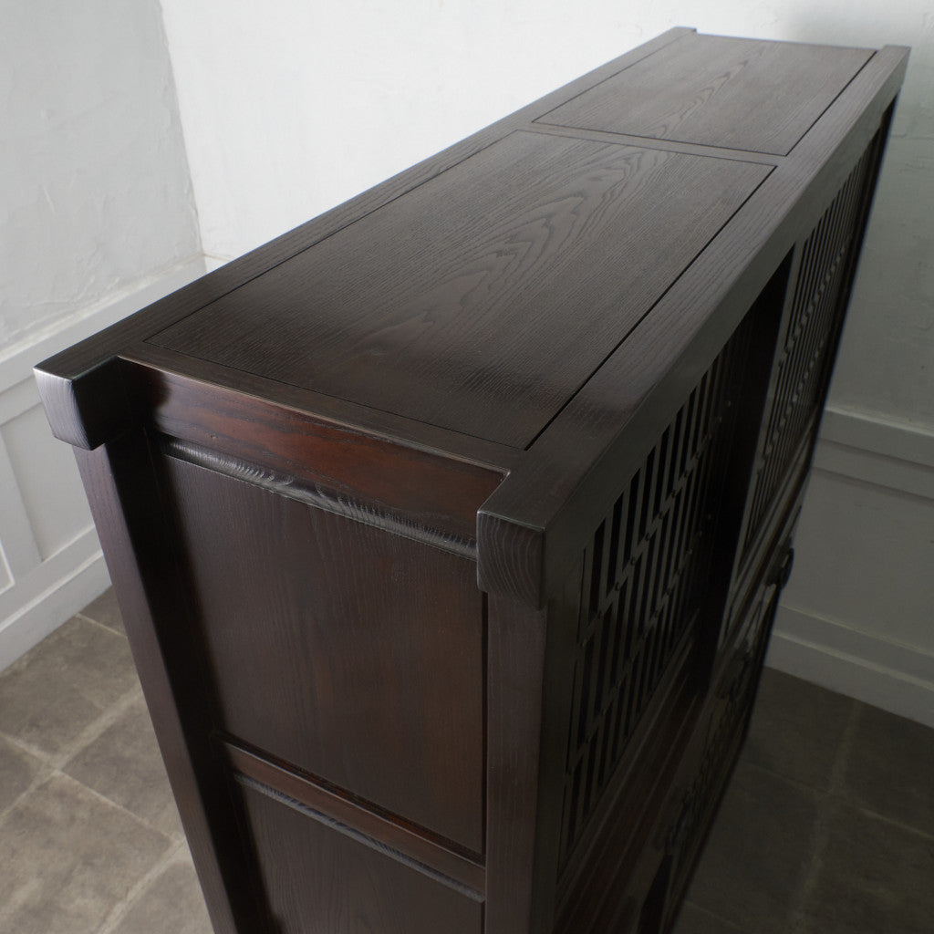 松尾博昭作 欅材 水屋箪笥