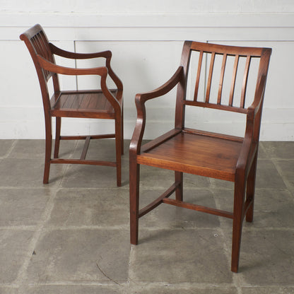 アジアンコロニアル チーク無垢材 アームチェア 2脚セット