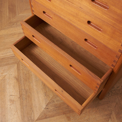デンマークヴィンテージ チーク無垢材 5段チェスト