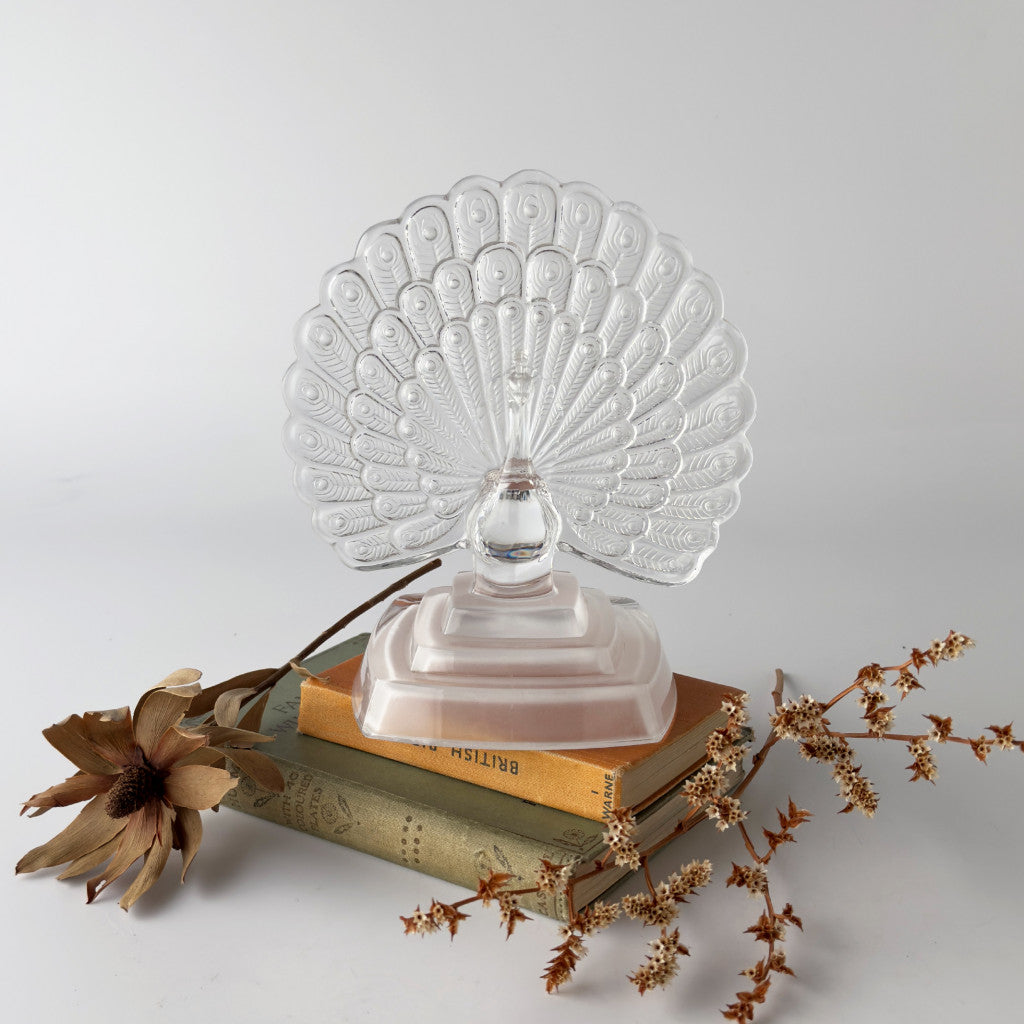 【1点限り】ガラスアンティーク 孔雀 彫刻 インテリア 1点限り】ガラスアンティーク 孔雀 彫刻 インテリア【幸運】