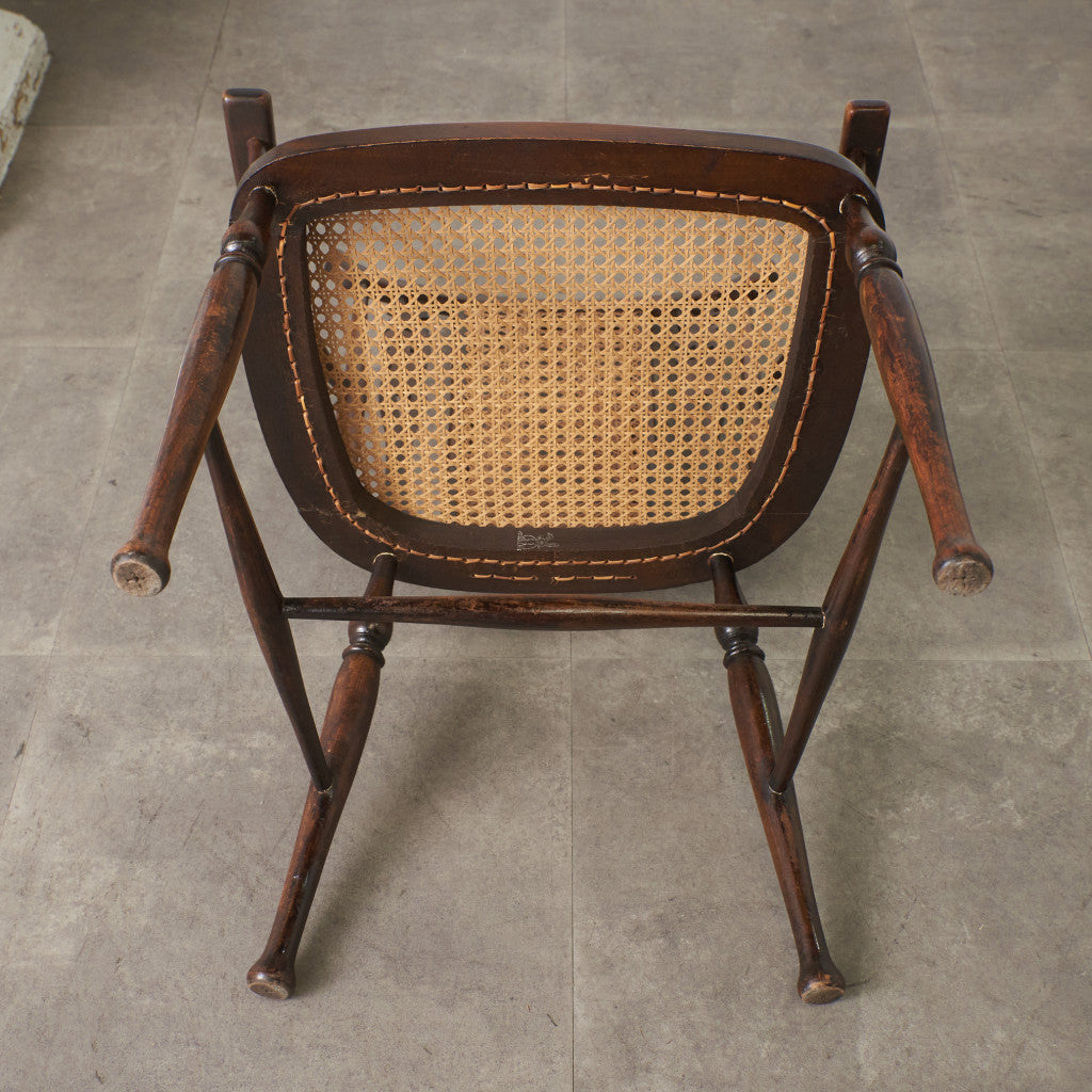 西洋クラシック 籐張り アームチェア / ジャンク品