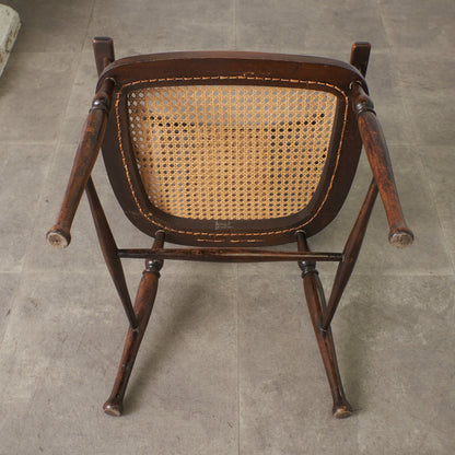西洋クラシック 籐張り アームチェア / ジャンク品