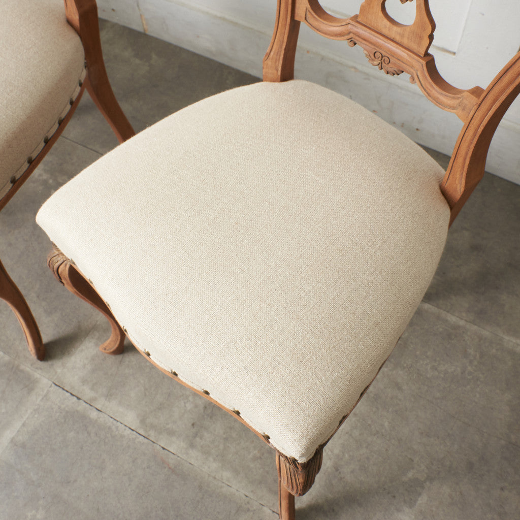 ストリップド加工 ダイニングチェア 4脚セット / 張替済