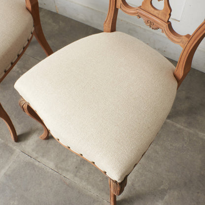 ストリップド加工 ダイニングチェア 4脚セット / 張替済