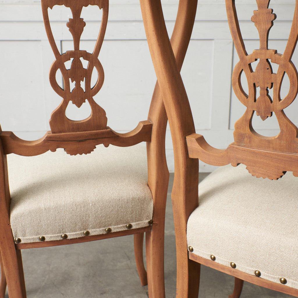 ストリップド加工 ダイニングチェア 4脚セット / 張替済