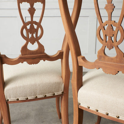 ストリップド加工 ダイニングチェア 4脚セット / 張替済