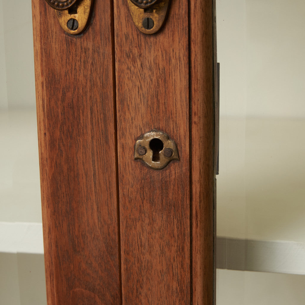 アンティーク ストリップド加工 ガラスキャビネット