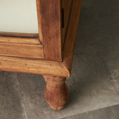 アンティーク ストリップド加工 ガラスキャビネット