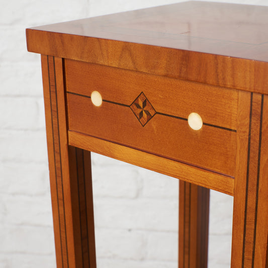 西洋クラシック アールデコ様式 木象嵌サイドテーブル