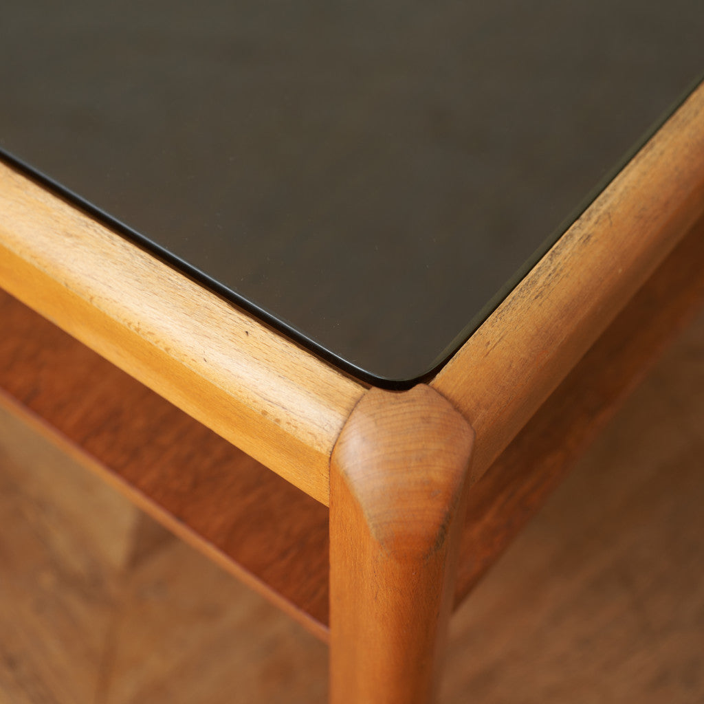 ヴィンテージ スモークガラストップ コーヒーテーブル