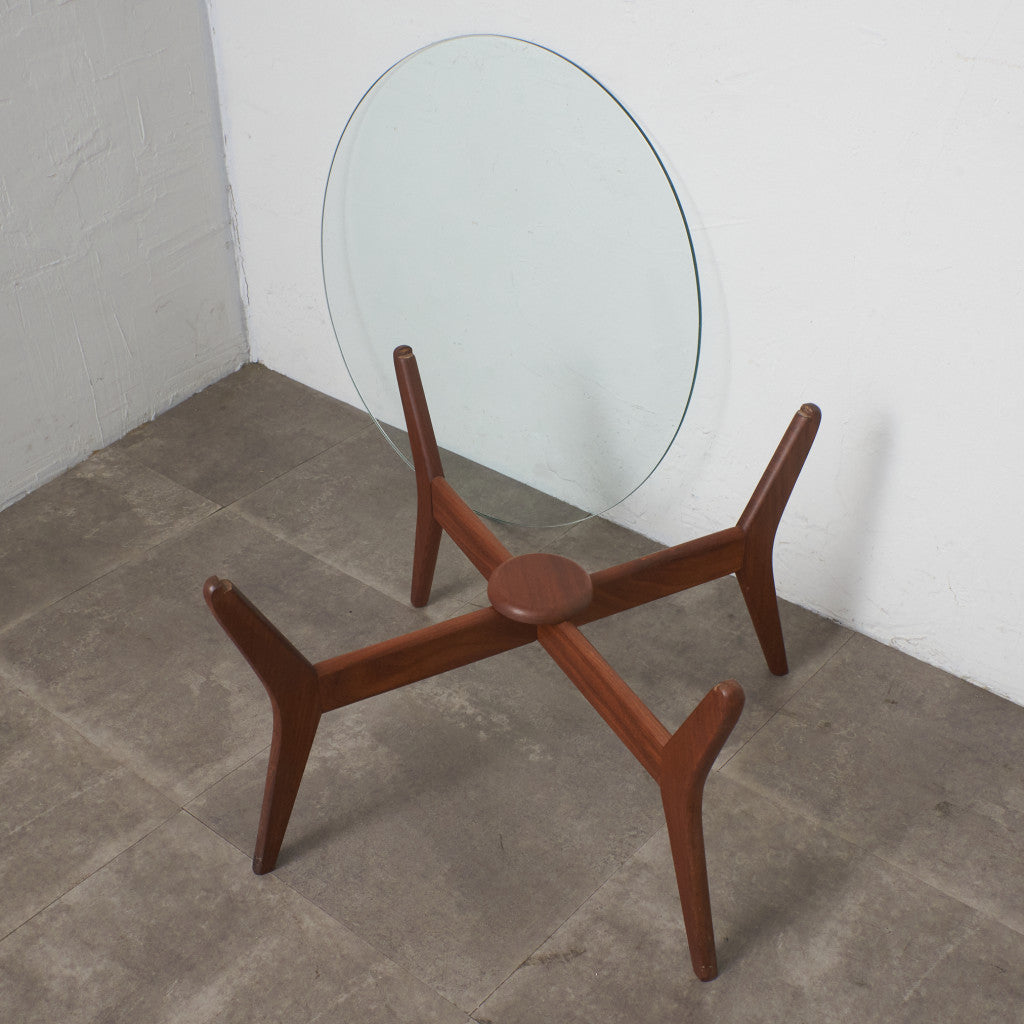 英国ヴィンテージ ガラストップ センターテーブル