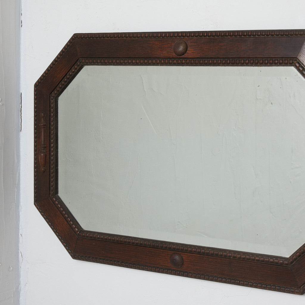 英国アンティーク オーク材 ウォールミラー