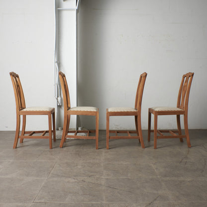 ストリップド加工 ダイニングチェア 4脚セット / 張替済