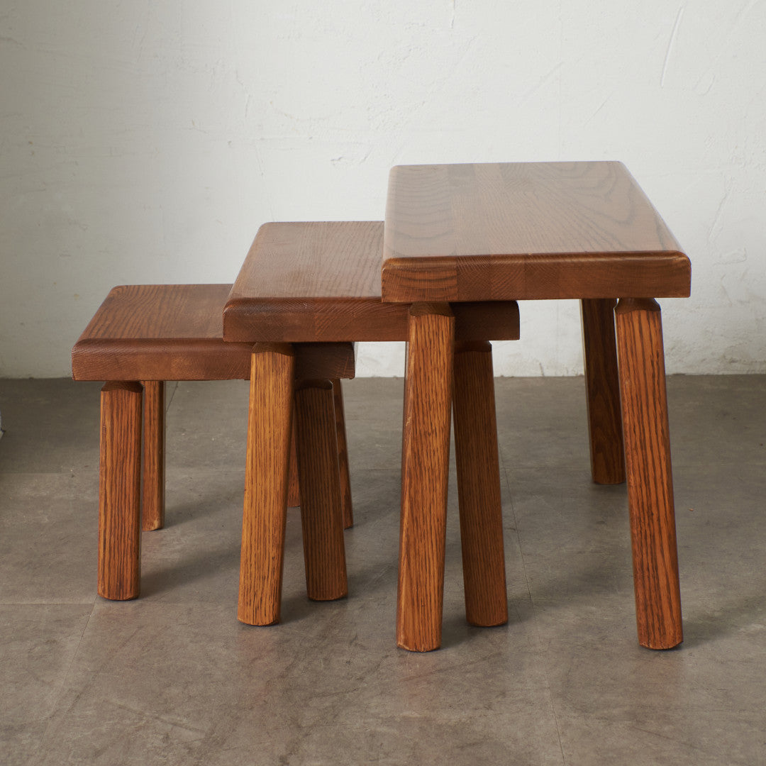 オランダ製 オーク無垢材 ネストテーブル｜rocca rocca