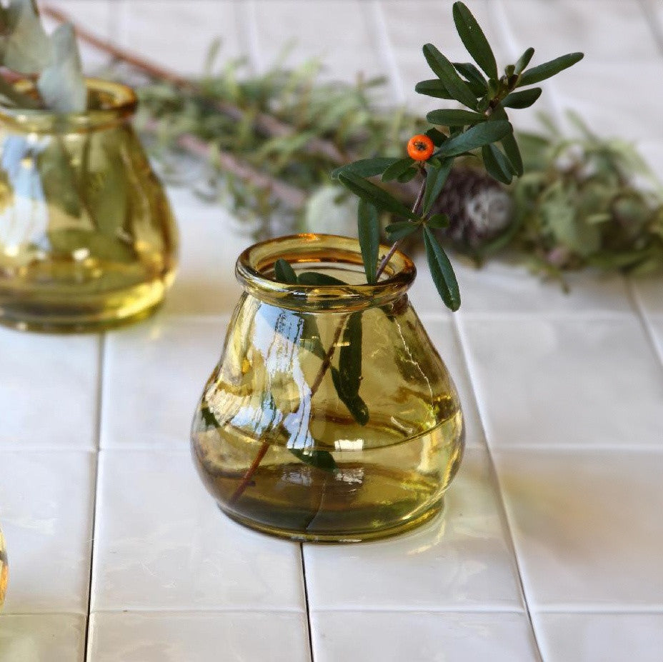 リサイクルガラス フラワーベース CERO イエロー