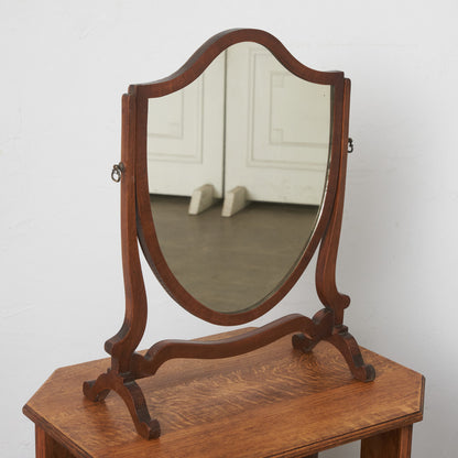英国アンティーク マホガニー材 スタンドミラー