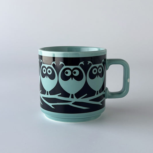 Hornsea x Magpie マグカップ  Owls on Branch Teal