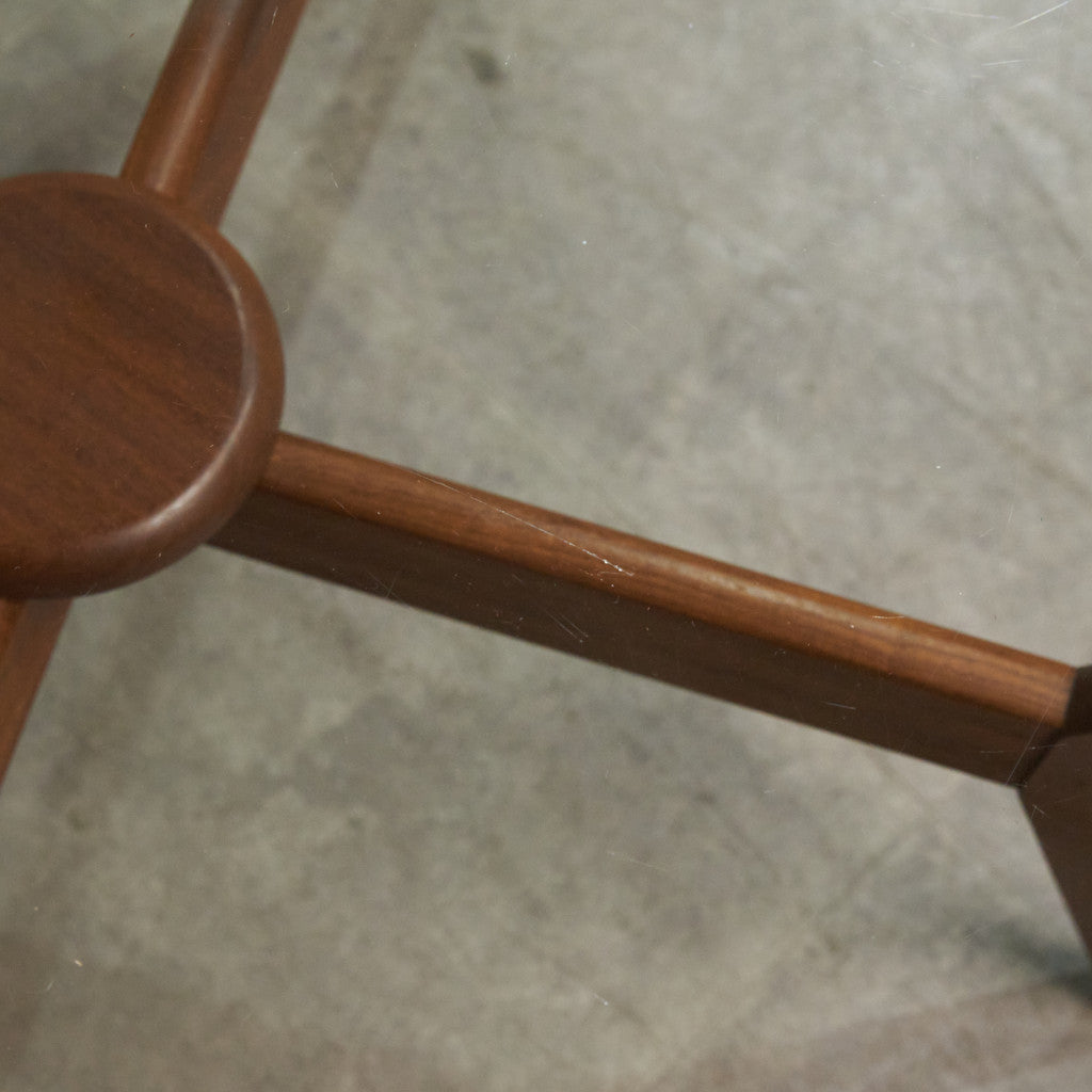 英国ヴィンテージ ガラストップ センターテーブル