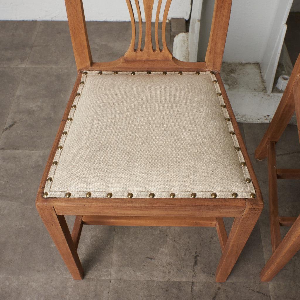 ストリップド加工 ダイニングチェア 4脚セット / 張替済