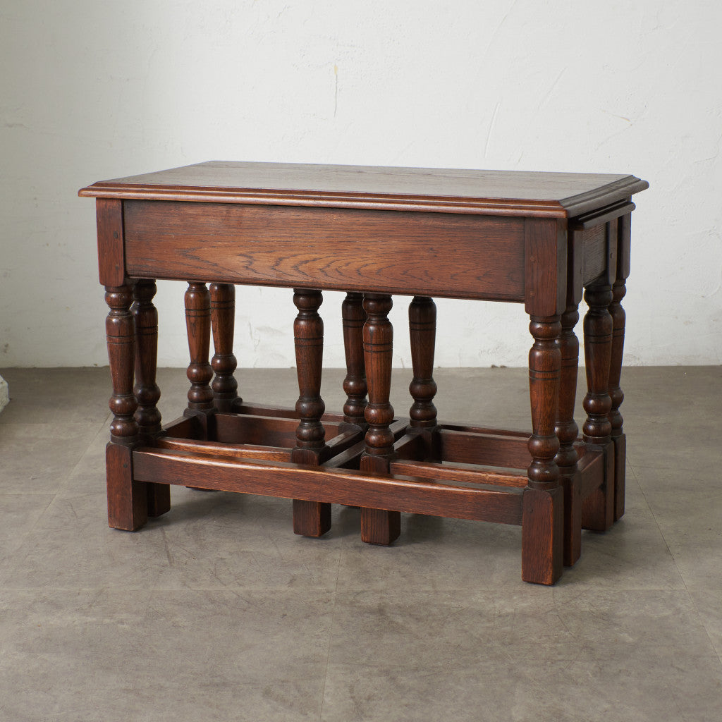 英国クラシック オーク材 ネストテーブル