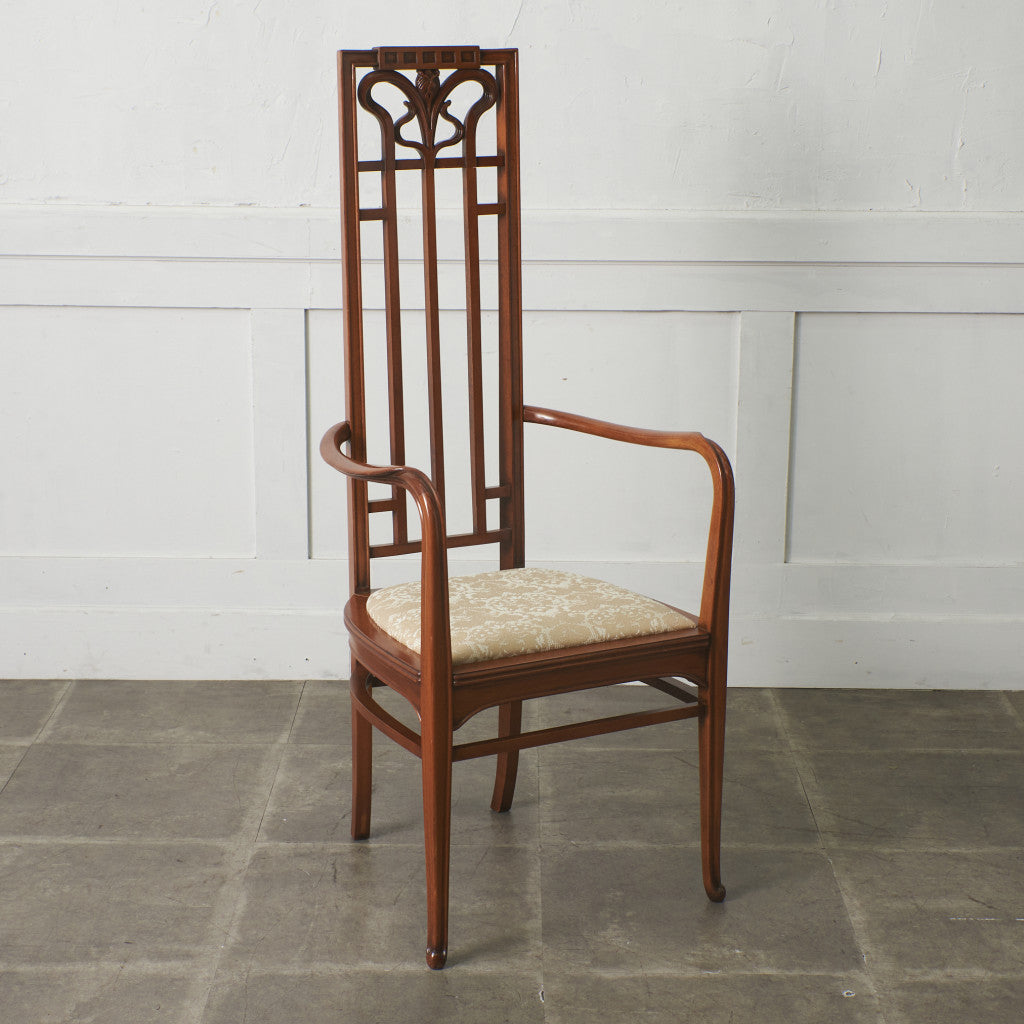 アールヌーボー ハイバック アームチェア / 張替済