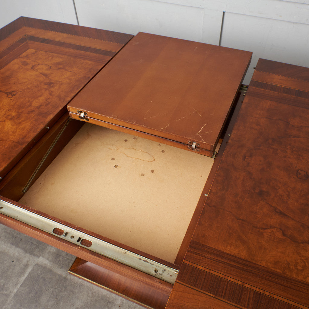 クラシック 木象嵌 エクステンションダイニングテーブル