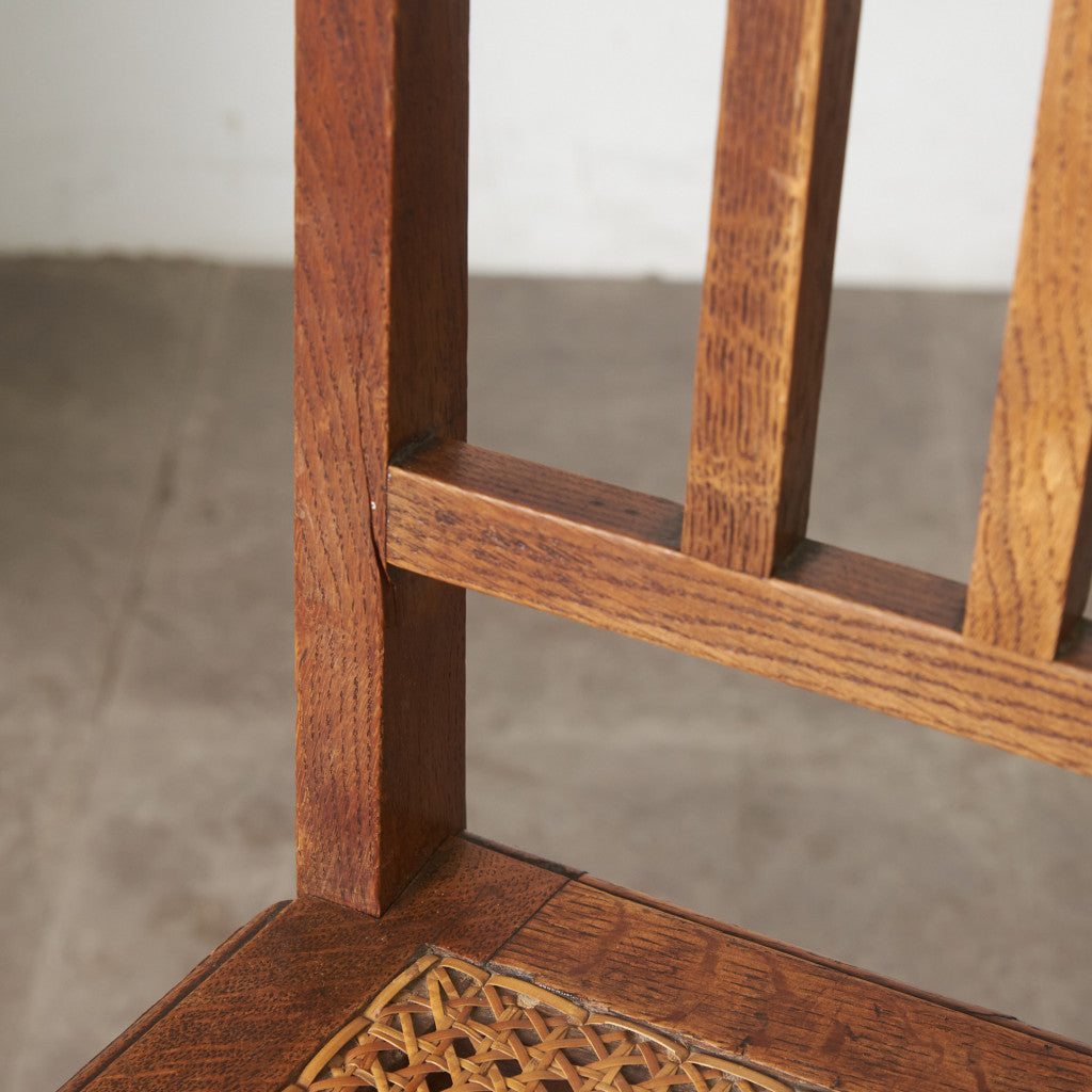 英国アンティーク 籐張りダイニングチェア