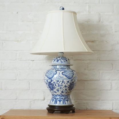 クラシック シノワズリースタイル 染付 テーブルランプ