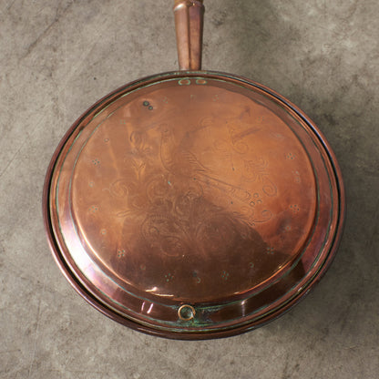 英国アンティーク 銅製 ベッドウォーミングパン