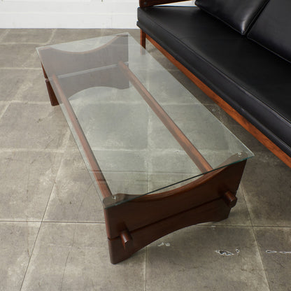 ヴィンテージ ガラストップ コーヒーテーブル