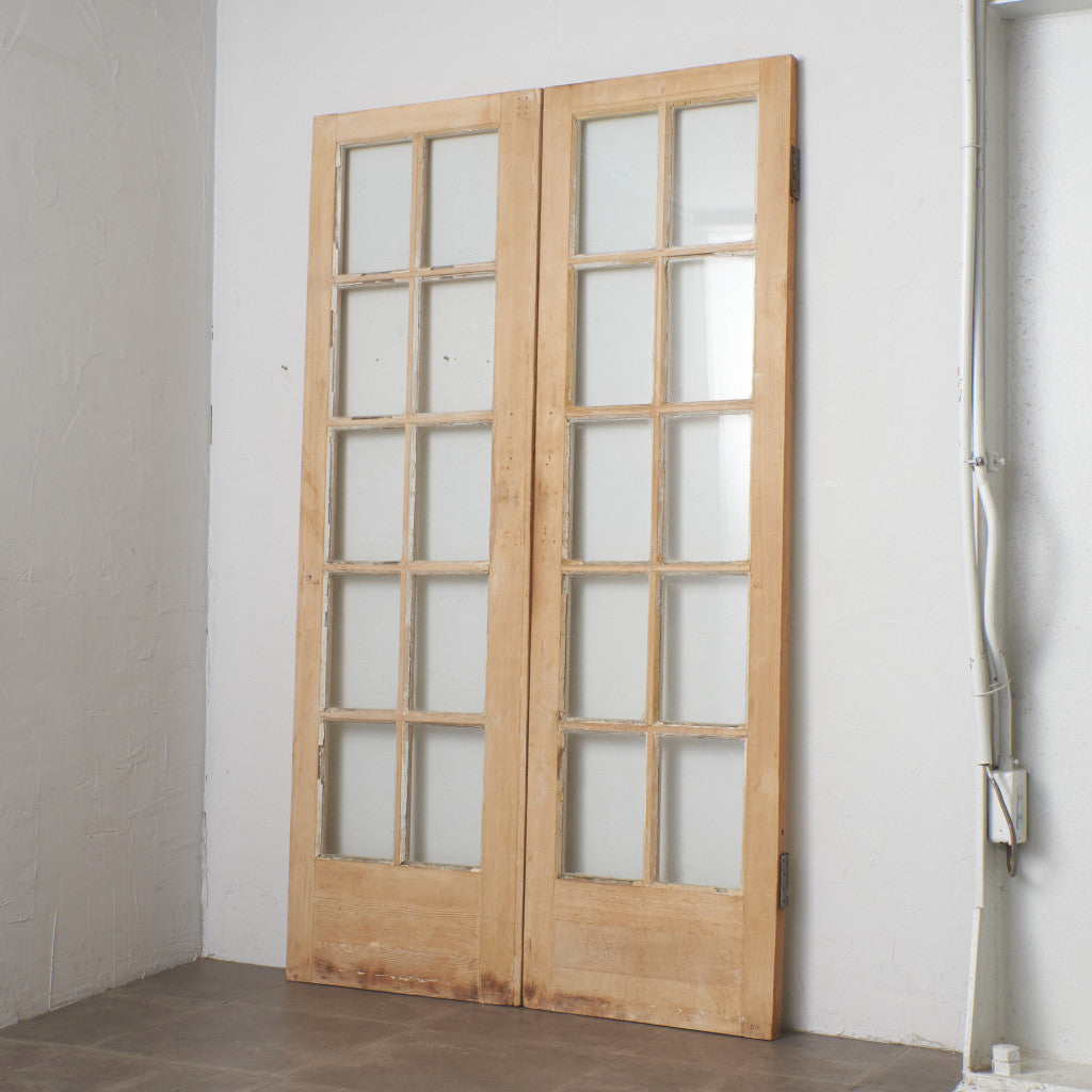 英国アンティーク 両開き ガラスドア