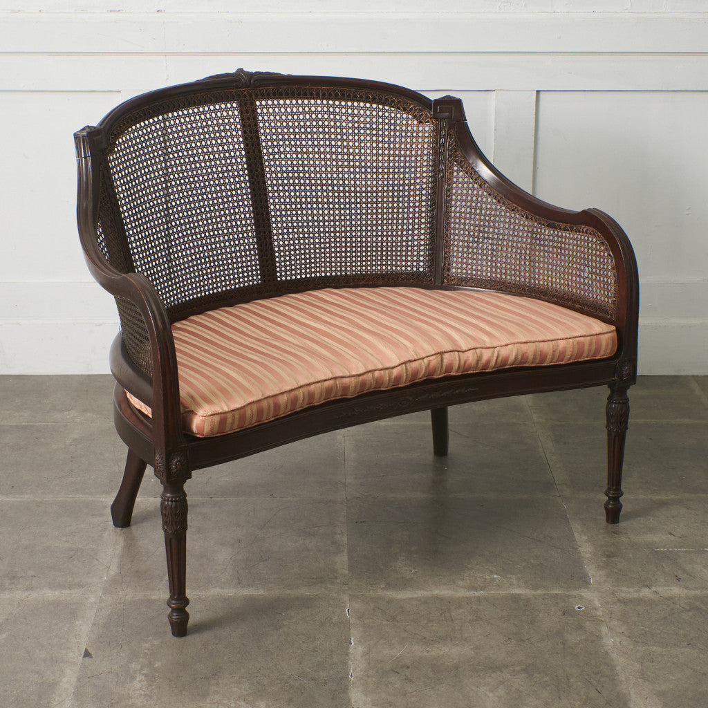 クラシック 籐張り 2人掛けチェア