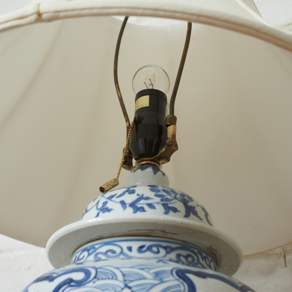 クラシック シノワズリースタイル 染付 テーブルランプ